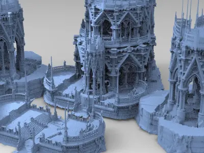 Greek Ocean ruins 4 models   3D model