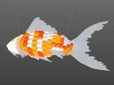Japanese Style Fish Shape Lamp 3D model