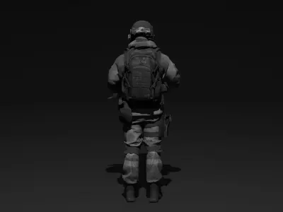 Game Ready Fireteam member - Low Poly Basic Military Operator Low-poly 3D model
