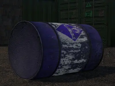 Oil Barrels Low-poly 3D model