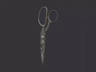 Rusty Scissors 3D Model Low-poly 3D model