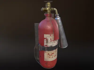Old Fire Extinguisher Low-poly 3D model order