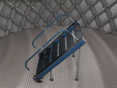 Sci-Fi Stairs - 20 - Blue Version  Low-poly 3D model