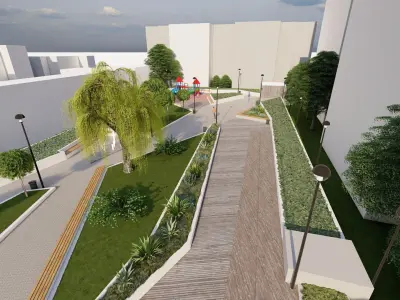 public park-Private Park Landscape 3D model 4