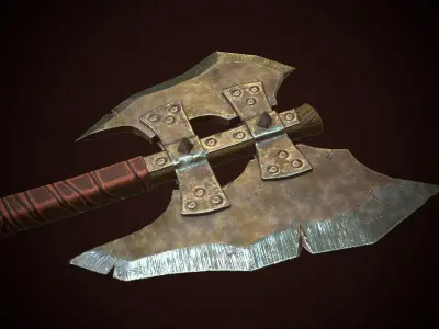 Orcish Axe Low-poly 3D model