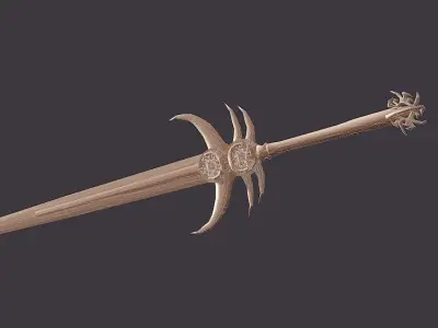 Wraithblade Lowpoly 3D Sword Model Low-poly 3D model