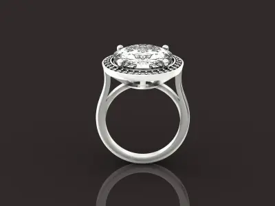 Engagement round cut halo 1321 3D print model