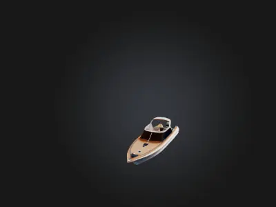 Custom Boat Model Low-poly 3D model