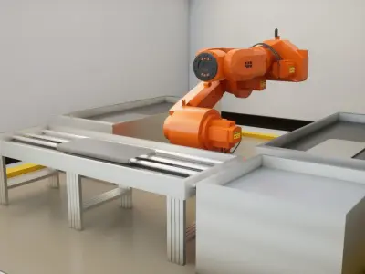 abb irb 6620 industrial robot arm 3d model Low-poly 3D model