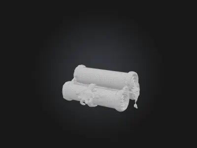 Ancient Scroll Case Model Low-poly 3D model