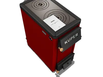 Solid fuel boiler 3D model purchase