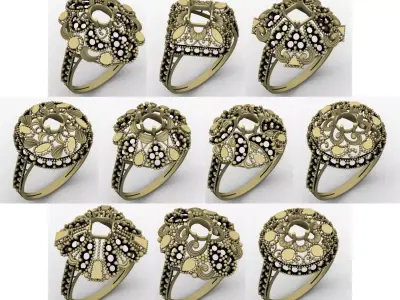 RN 01 TO 50 STONE RINGS COMPETE LOT  3D print model