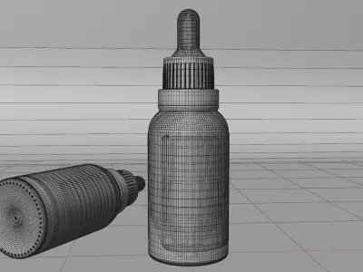 Ready Texture Cosmetic Oil Serum Dropper Bottle Box 3D Low Poly Low-poly 3D model