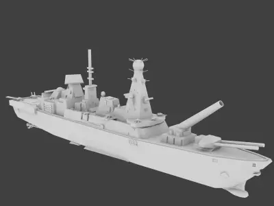 HSM Daring Type 45 destroyer Low-poly 3D model
