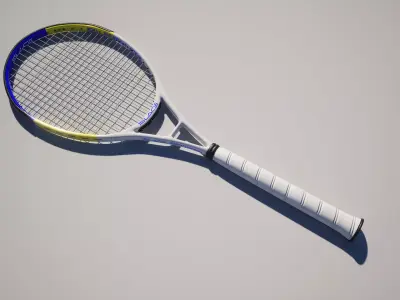 Tennis Racket Low-poly 3D model 3