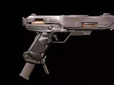 Cyberpunk Energy Pistol PBR Tactical Sidearm FBX Blender Low-poly 3D model