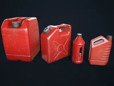  Plastic canisters Low-poly 3D model