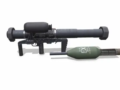 Panzerfaust 3 Anti Tank Rocket Launcher Low-poly PBR Low-poly 3D model