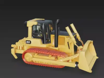 Low Poly Heavy Bulldozer 3D Model Stylized Utility Low-poly 3D model