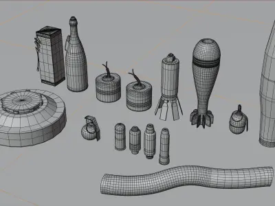 Soviet-Nato Drone Dropped Munitions Low-poly 3D model