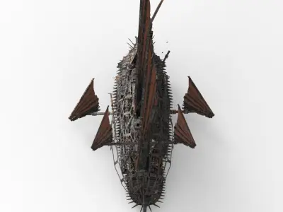 Great Khan Red fin Ship  3D model