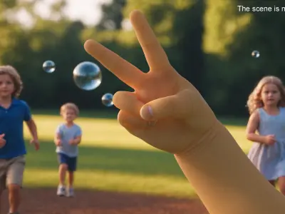  Asian Baby Hand Victory Gesture 