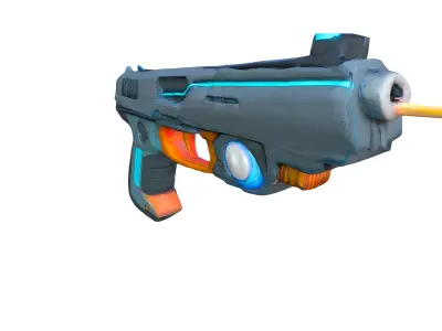 Sci-fi Pistol Gun 3d Model 10K Polycount FBX  OBJ  STL GLB Low-poly 3D model