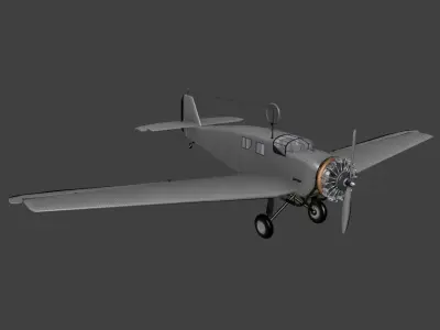 Junkers W 34 Free low-poly 3D model