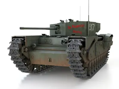 Churchill MK III - 517 - Soviet  Army 3D model