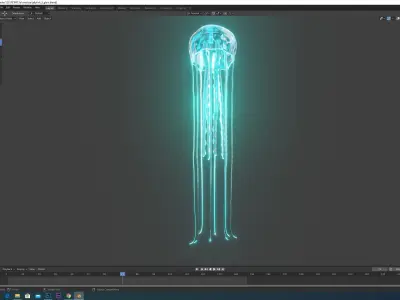 jellyfish glowing Low-poly 3D model
