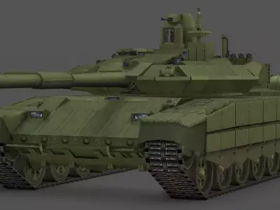 T 90AM Russian Main Battle Tank Low-poly 3D model
