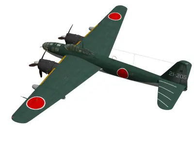 kugisho P1Y1 ginga  Frances 3D model