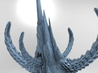  Dragon Bone Spine cliffs Huge  3D model