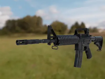 M4A1 - AR15 Assault Rifle Low-poly 3D model