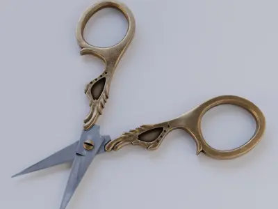 Vintage Scissors Low-poly 3D model