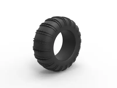 Dune buggy rear tire 22 Scale 1 to 25 3D print model