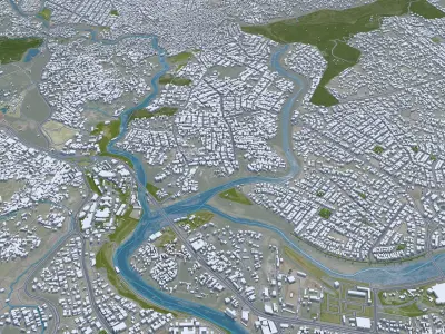 Rawalpindi Pakistan 30km Low-poly 3D model