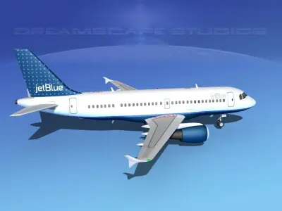 Airbus A319 Jet Blue 2 3D model