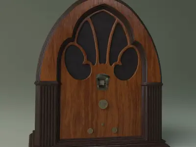 Antique Radio Low-poly 3D model