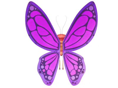 Cartoon Butterfly Character 3D model
