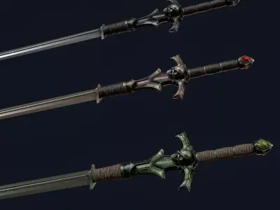 Dark Lord Sword 3 Low-poly 3D model