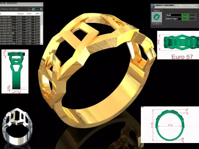 Stl 3dm Ring Industrial Cut-out Chain Link mr0295 3D print model