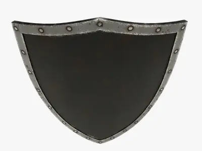 Wooden shield  Low-poly 3D model