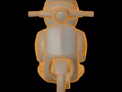 Vintage Retro Scooter 3D Print Model 2x Scale 3D print model