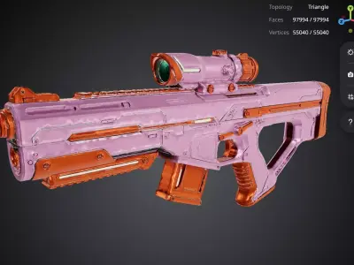 Pink Gun 3D model purchase