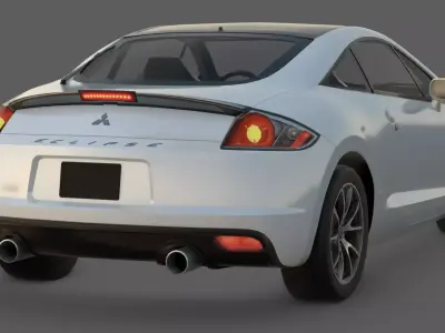 2012 Mitsubishi Eclipse SE 3D Model  The Final JDM Icon Low-poly 3D model