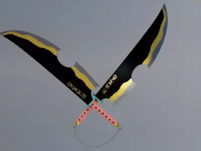 Tengen Uzui Dual Nichirin Blades Demon Slayer Free 3D model