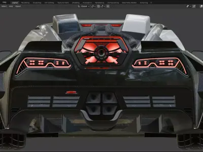 Sports car  Low-poly 3D model