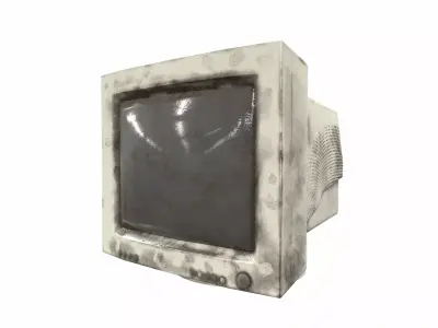 Vintage crt tube computer monitor display  da1 Low-poly 3D model