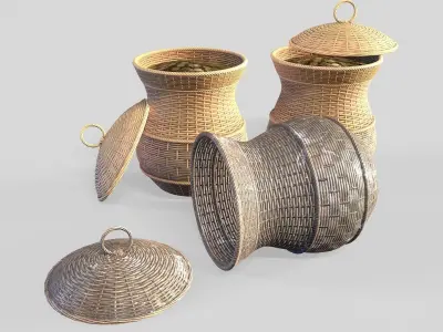 Basket 15 Low-poly 3D model